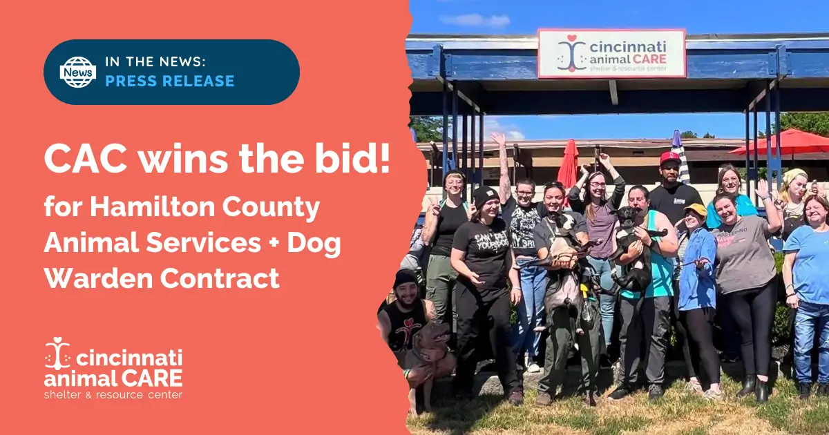 Cincinnati animal care Wins Bid for Hamilton County Animal Services and Dog Warden Contract team celebrating Cincinnati animal care Wins Bid for Hamilton County Animal Services and Dog Warden Contract team celebrating