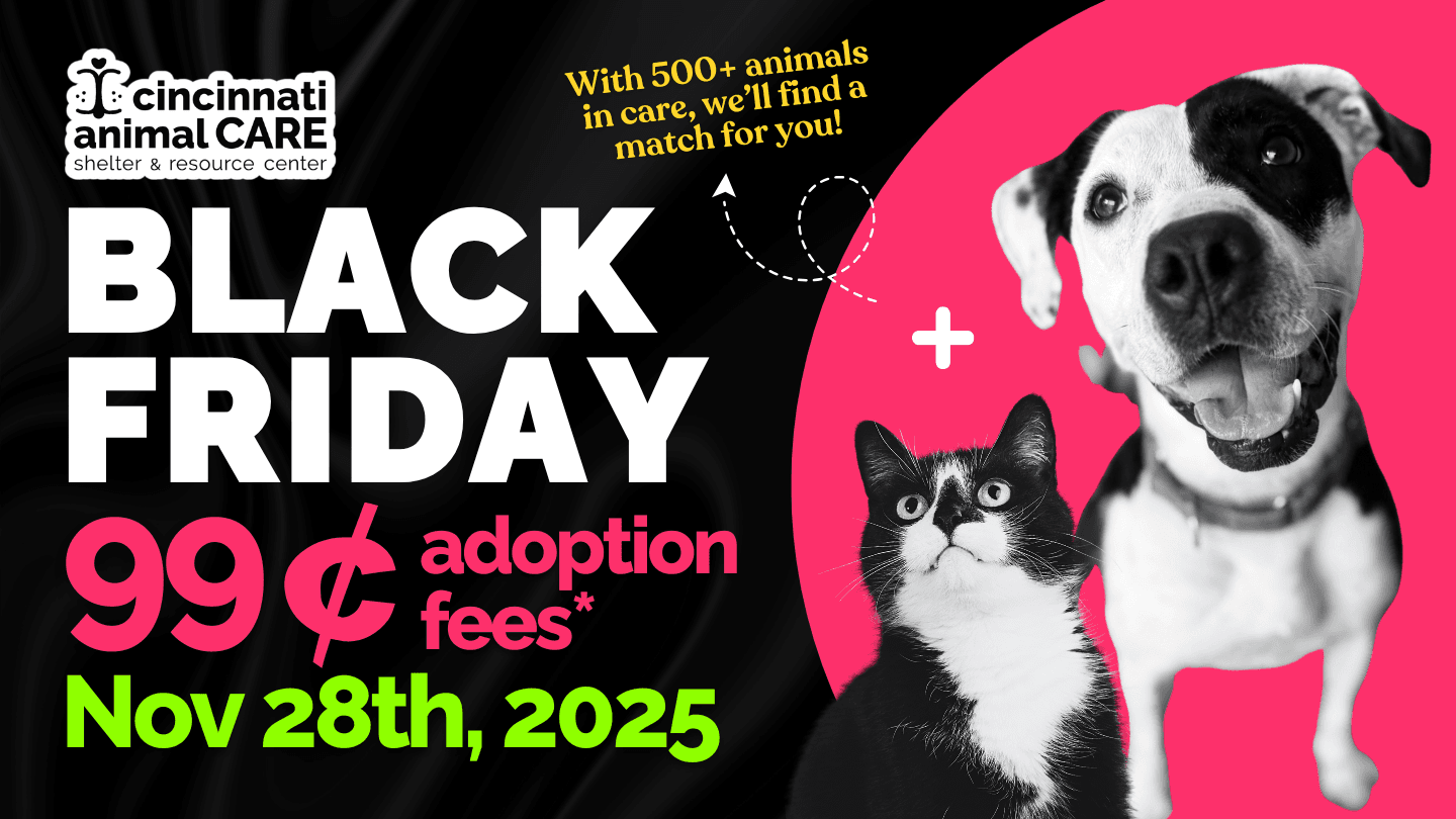 Black Friday Facebook Event Graphic Cincinnati animal care 2025