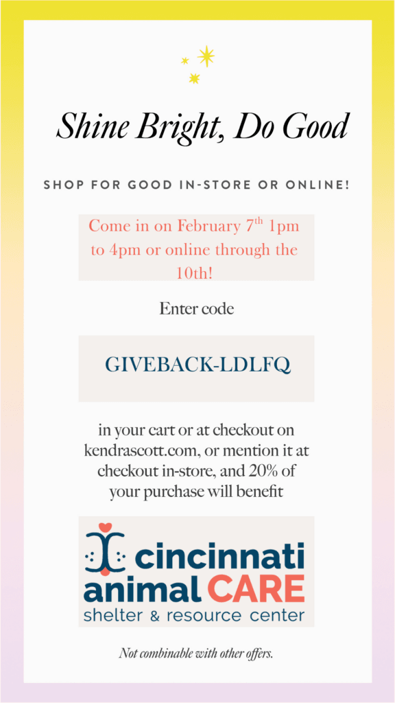 kendra scott give back night benefiting cincinnati animal care