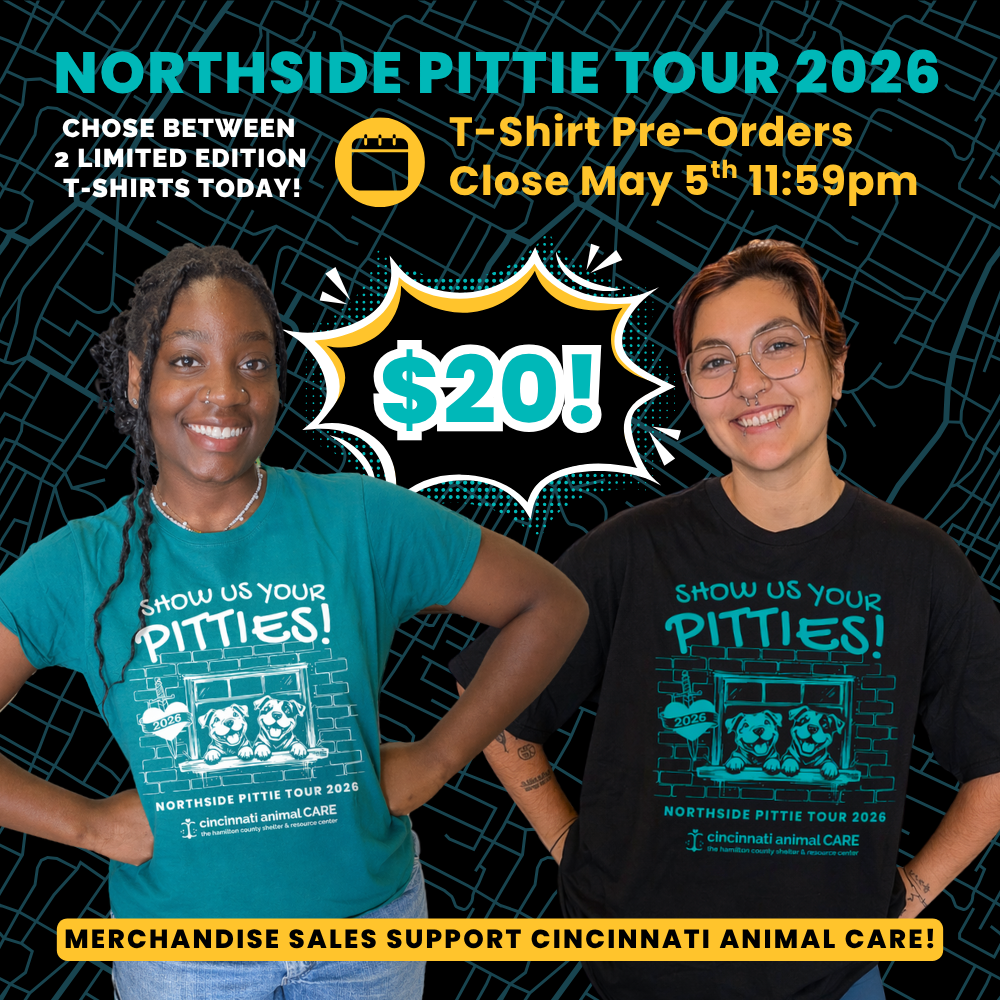 northside pittie tour graphic showing two people where event specific merch for sale