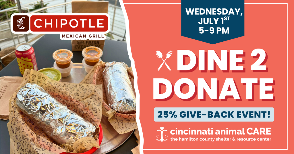 event graphic for chipotle clifton ave dine to dine 25% give back night